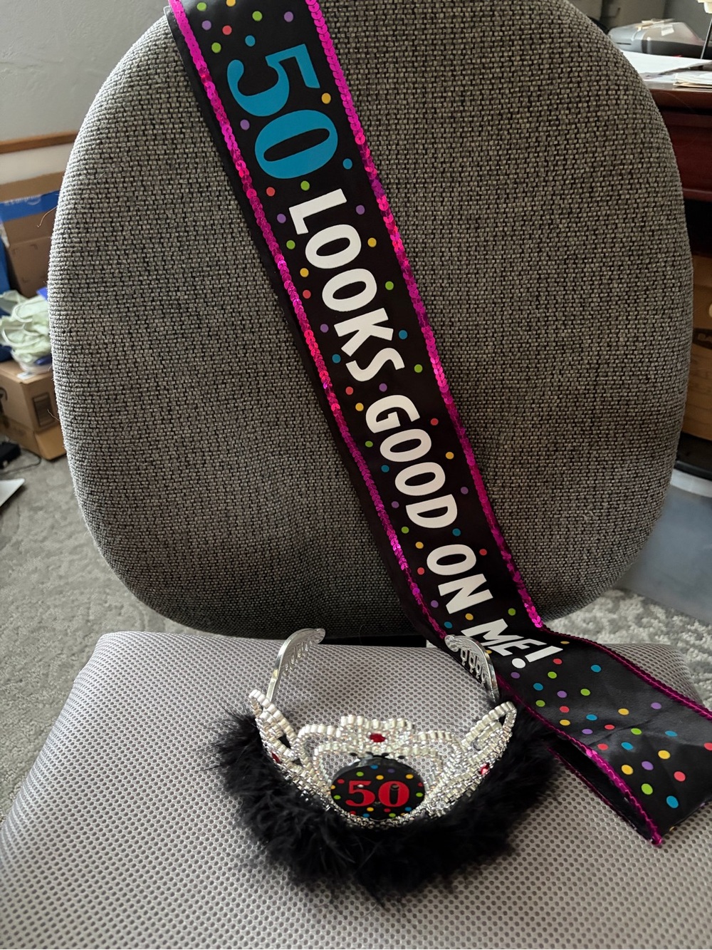 “50” Birthday sash and crown